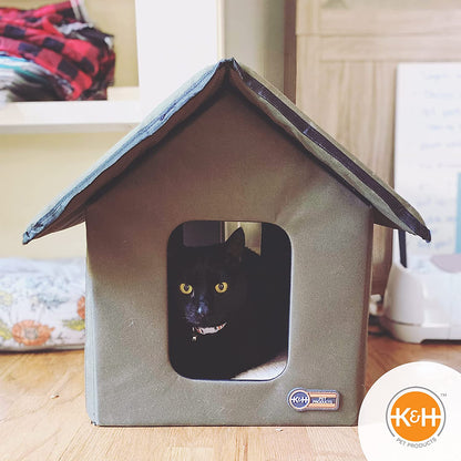 Original Outdoor Heated Kitty House Cat Shelter 19 X 22 X 17 Inches - Heated or Unheated