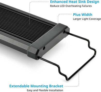 Classicled plus LED Aquarium Light with Timer, 32 Watts, for 48 to 54 Inch Fish Tank Light, Daylight and Moonlight Cycle, Brightness Adjustable
